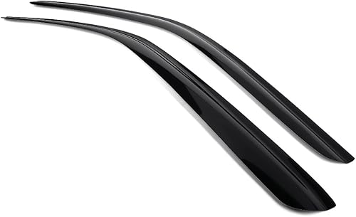 Miniatura 8 de IKON MOTORSPORTS Tape On External Window Visor, Compatible with 2008-2023 Dodge Challenger, Acrylic Black Slim Style Sun Rain Guards Cover