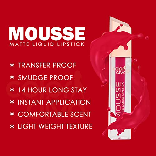 Image of Adbeni Value Pack, Mousse Matte Liquid Lipstick With Eyeliner & Mascara, 5.5ml Each | Long Lasting, Water & Smudge Proof, Light Weight, 14 Hour Long Stay, Pack Of 3 (Rosette 118)