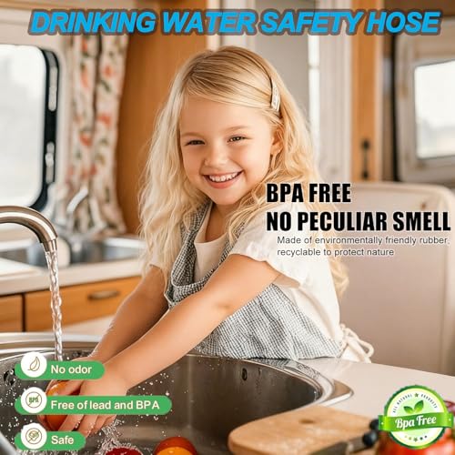 Image of 25FT Heated Rv Water Hose Camper Water Drinking Water Safe Garden Hose -40 ℉ With Electrically Heated, Lead And Bpa Free, 3 /4 inch Adapter,GFCI Plug, For Rv Camper /Home Winter Accessoriesose
