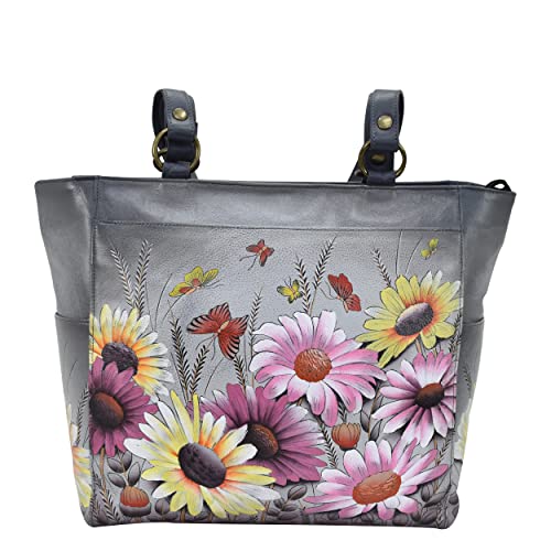 Anna by Anuschka Women's Hand Painted Genuine Leather Large Shoulder Tote - Wild Meadow