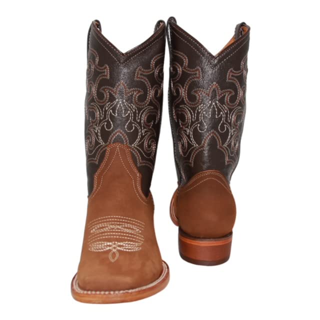 Men's Genuine Leather Square Toe Cowboy Boot2