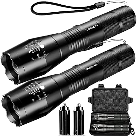 Torches LED Super Bright, Hand Torch LED Torch 1200 Lumen, Powerful Torch Battery Powered Water Resistant 5 Modes Tactical Torch for Camping Outdoors Cover