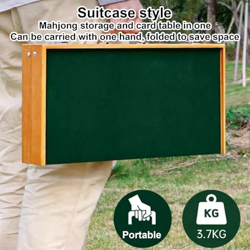 Mesa plegable de Mahjong con set de 144 fichas miniatura 5