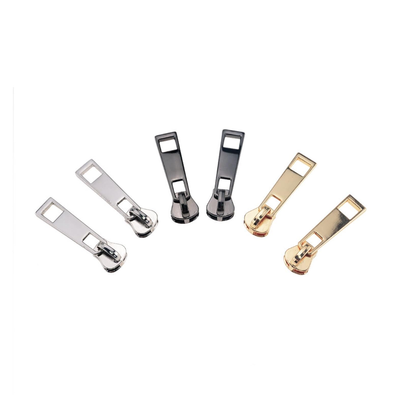 Tirones para deslizamientos de cremallera de metal 10 Uds. N. ° 5# cabezal de resina/nylon/Metal protección del medio ambiente pulido cabezal de corredor con cremallera(Silver,10 PCS FOR RESIN-5#)