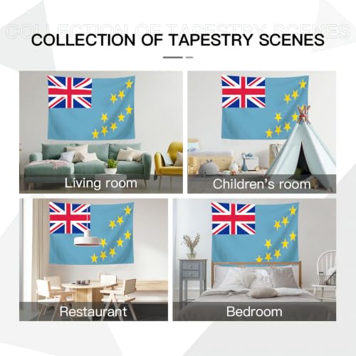 Tenture murale drapeau Tuvalu : sublimez vos grands murs vides avec ce polyester lavable - 5