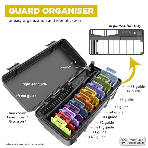 Image of Wahl Clipper Genuine Secure-Fit Attachment Guard Organization Kit with Color Pro Colored Hair Clipper Guide Combs,14 Piece Premium Storage Kit Hair Clippers,Multicolor - 3291-100,(Pack of 6)