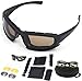 Zabarsii DAISY X7 Polarized Army Sunglasses, Military Goggles 4 Lens Kit Tactical Goggles Blocking Glare,UV Blocking Black