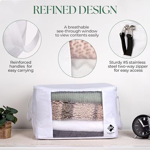 Cashmere Sweater Storage Bags | with Moth Protection Cedar | Breathable & Washable Cotton Bag | Suitable For Sweaters, Merino Wool, Scarves and more - Image 4