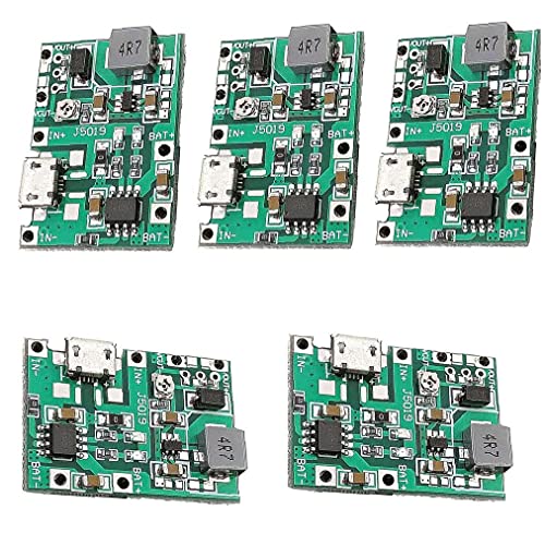 Lademodul 2A 18650 Auflademodul Lithium Li-Ionen-Akku-Modul-Boost 3 bis 5 V 7 V 9V 5PCS Industrielle Steuerungskomponenten Cover
