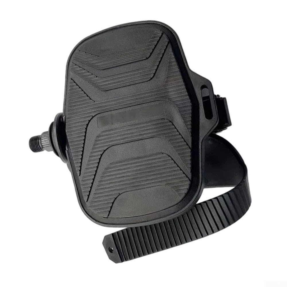 Pedale für Heimtrainer, 14 mm Gewinde, Anti-Rutsch-Riemen | 165 x 112 mm breite Plattform, rutschfestes Profilmuster, stabiler Stand, Indoor-Radfahrkomfort, Design