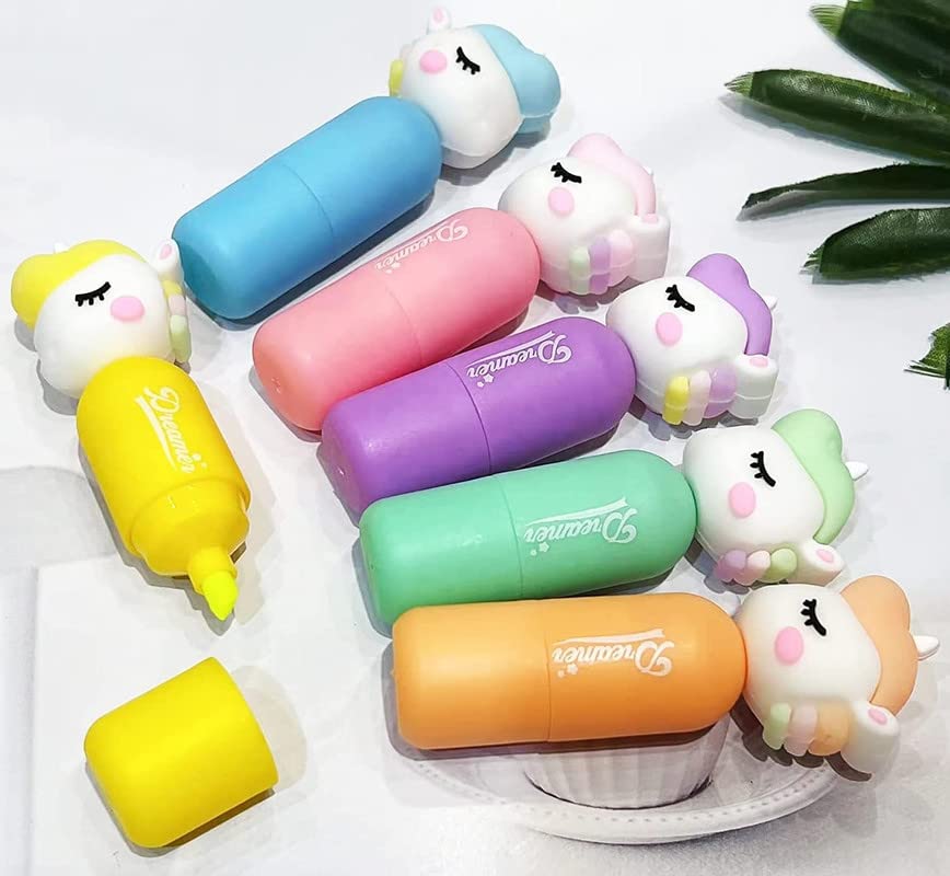 Image of YBN Vibrant Colorful Unicorn Highlighter Pens - Add Magic To Your Work | Markers For Adults & Kids | Marker Pens For Drawing, Journaling, Scrapbooking | School Stationery Kit, Multicolour