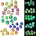 Double Color Glow in The Dark Dice Set 35 Pieces Polyhedral Dice for RPG DND MTG Games Include Black Velvet Pouch