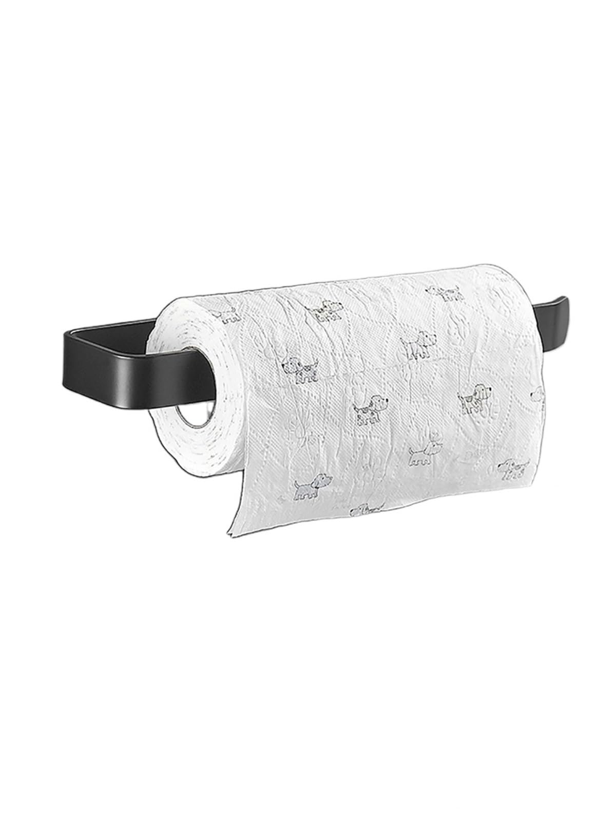 Paper Towel Holder Kitchen Paper Towel Holder Adhesive Tissue Hanger Toilet Roll Dispenser Cabinet Storage Napkin Rack Bathroom Accessories(Long black)
