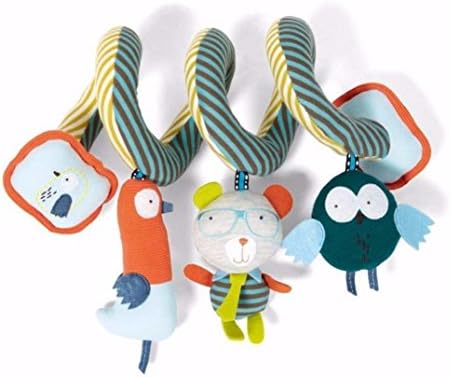 Blue Owl Wood Pattern Newborn Infant Baby Plush Toys Bed Stroller Car Hanging Playing Toys Musical Kids Baby Rattles Mobiles