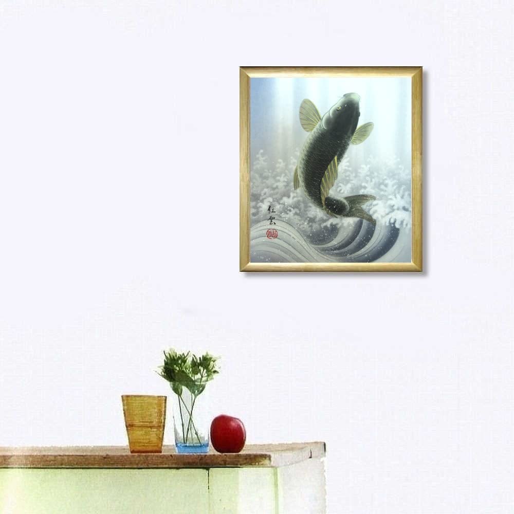 Amazon.co.jp: 武藤紅雲 龍門 色紙 ナチュラル 日本画 動物画 魚 鯉