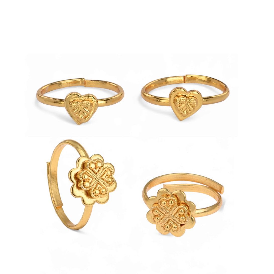 aanyacentric Set of 2 Pair Toe Rings Adjustable Traditional & Fashion Accessories-picture-0
