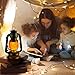 UNILAMP LED Flame Light Vintage Lantern, Battery Operated Hurricane Lantern, 2 Lighting Mode White & Flame Effect Retro Lanterns, Antique Metal Hanging Lantern for Halloween, Christmas Decorations