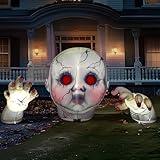 JOYIN 10.3FT Long Halloween Zombie Baby Inflatable Decoration Large Scary Doll Inflatable Outdoor Decoration with Red Eyes Halloween Blow Ups for Yard Garden Outdoor Garden Lawn Outside Party Decor