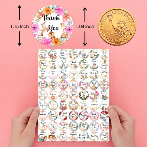 Goleex Waterproof Vinyl Woodland Thank You Sticker 63 Pcs Pack Items Animal Party Decorations Stickers Bulk For Baby Shower Envelopes Boys Girls Kids Labels Laptop Decoration #TOP1