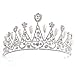 ABOVEHILL Hochzeit Tiara,Elegante Strass Braut Kopfbedeckung Vintage Hochzeit Abschlussball Party Kopfschmuck Tiara Schmuck Haarnadeln für Braut Brautjungfer,Farbe:Gold (Color : Silber)