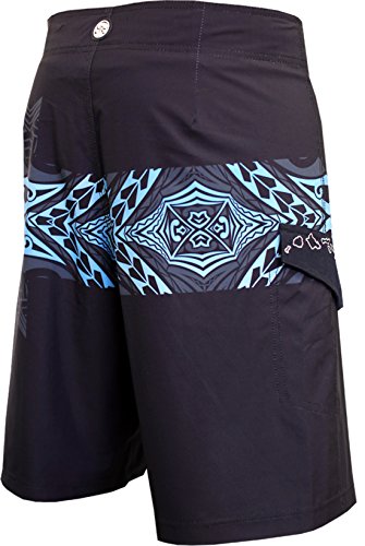 Hawaiian Island Creations (Hic) 21" Kanaha 8 Way Stretch Boardshorts, Black Sky, 36 #TOP1