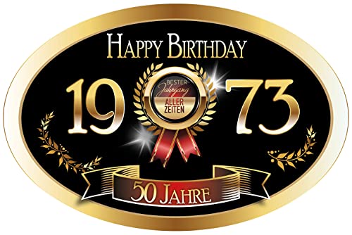 Autocollant « Meilleur millésime - 50 ans - Happy Birthday » 1973 le meilleur millésime de tous les temps Cover