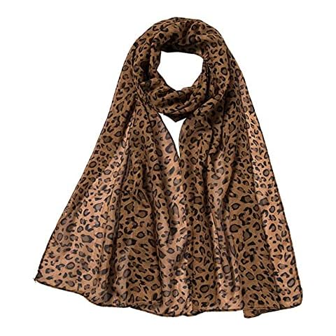 SDFW Leopard Print Scarf Women Little Silk Hair Tie Band Neckerchief Multi-purpose Chiffon Scarf Woman's Accesories Scarf Cover