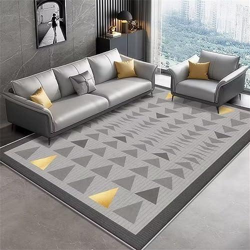 Tapis lavable gris motif triangle stripe de 50x80cm pour sol - 2