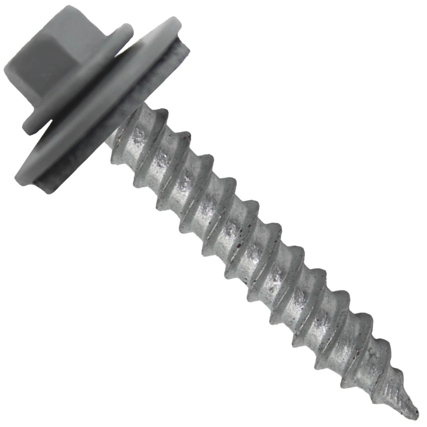 Metal Roofing Screw: (250) 12 x 1-1/2" Slate Hex Sheet Metal Roof Screw. Sharp Point Metal to Wood siding Screws. 5/8" EPDM Washer.