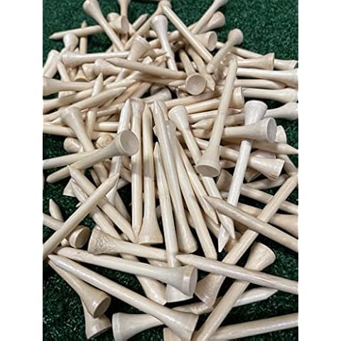 1000 Pcs Natural 70mm 2 3/4" Bamboo Golf Tees Eco Friendly & Sustainable Strong Bamboo Cover