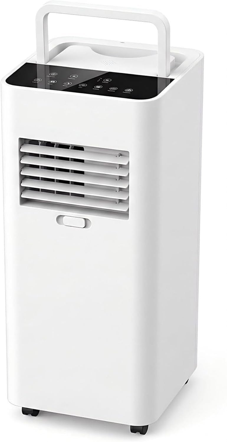 Przenośny klimatyzator do pomieszczeń do 220 sq ft, szybkie chłodzenie, osuszacz, wentylator, tryb nocny 30dB, timer 15H, zestaw do okna, Comes with UK 3-pin pl