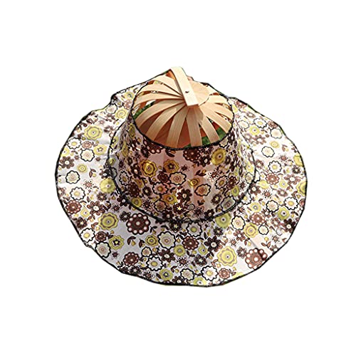 Abanico plegable de bambú con sombrero para mujer miniatura 4