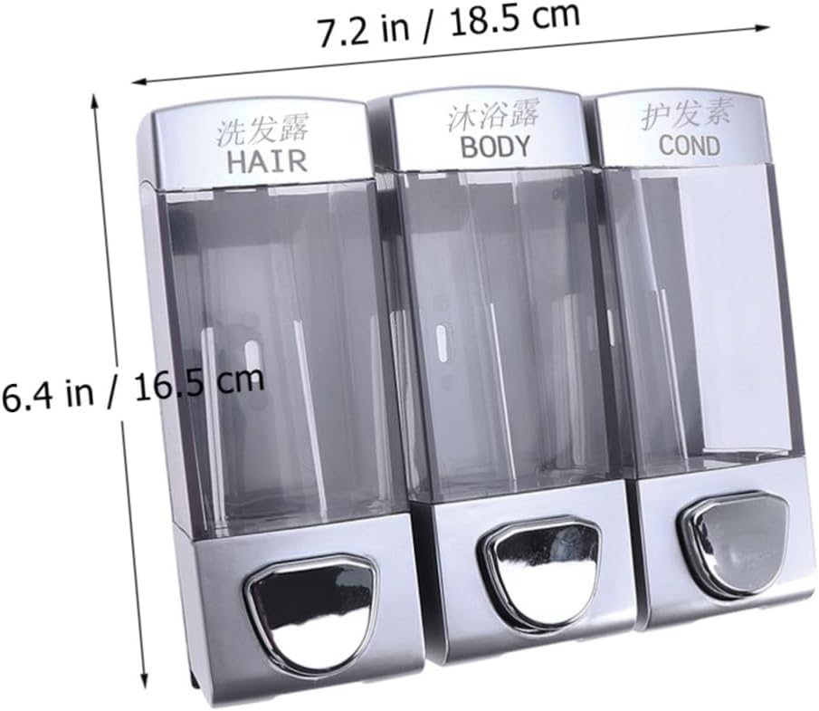 Wall-Mounted Soap Gel Dispenser Three Outlets for Shower Easy to Install Shampoo and Conditioner Pump for Bathroom Eliminates Clutter Suitable for Liquid Soap Body Wash and Lotion
