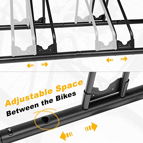 Cyclingdeal Bicycle Floor Type Adjustable Parking Rack Stand - For Mountain Mtb And Road Bike Indoor Garage Storage - For 4 Bikes #TOP1