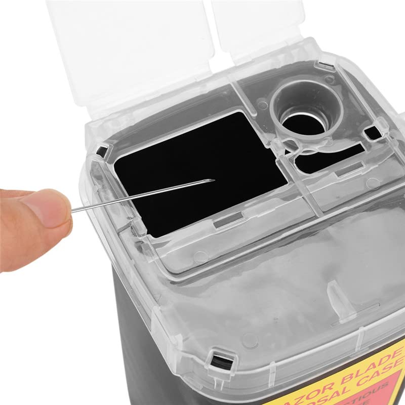 Miniatura 7 de Paquete de 5 contenedores para objetos punzantes para desechar cuchillas, jeringa de tatuaje, aguja, papelera, dispensador de almacenamiento de