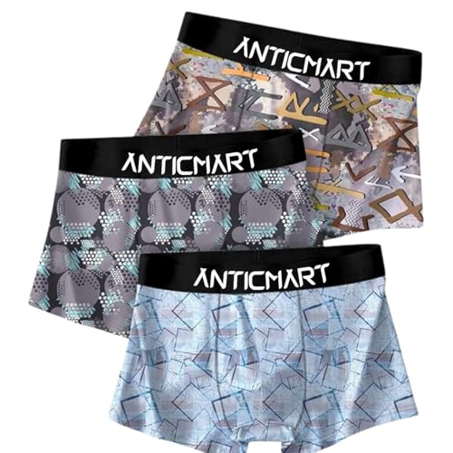 Image of Men's Extra Thin Elastic Ice Silk Underwear - Long, Comfortable, Breathable Boxer Brief Trunks (Pack of 3)