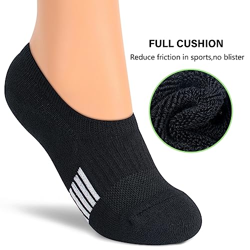 Image of Amutost Womens No Show Socks Anti-Slip Cushioned Breathable 5-10Pairs | Silicone heel grips, Arch compression band, Elastic cuffs, Moisture wicking, Size 6-8 /7-9 /9-11, Reduces blisters