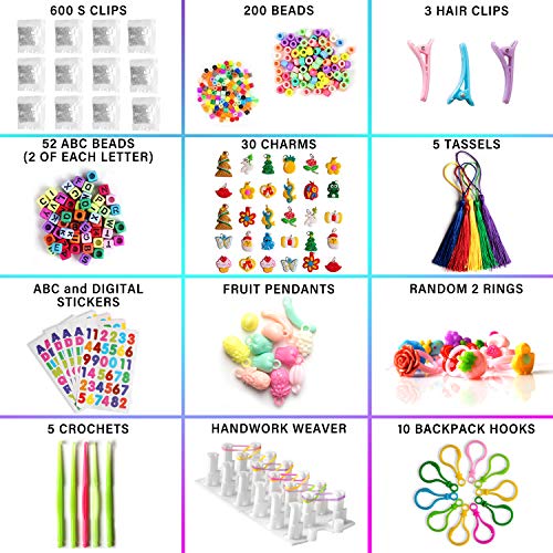 image for Hismo 12,000+ Rubber Bands Bracelet Kits, Colorful Loom Bands with Sto