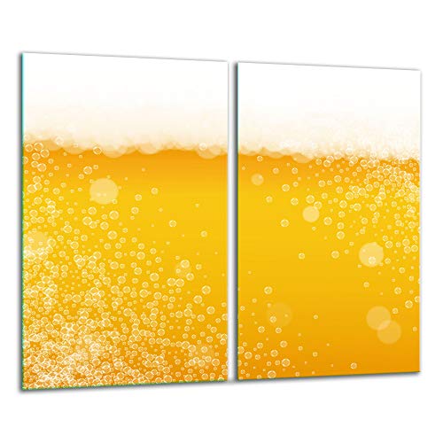 TMK | Cubiertas para vitrocerámica, 2 piezas, 2 x 30 x 52 cm, para cocina eléctrica, inducción, protección contra salpicaduras, placa de cristal, tabla de cortar cerveza