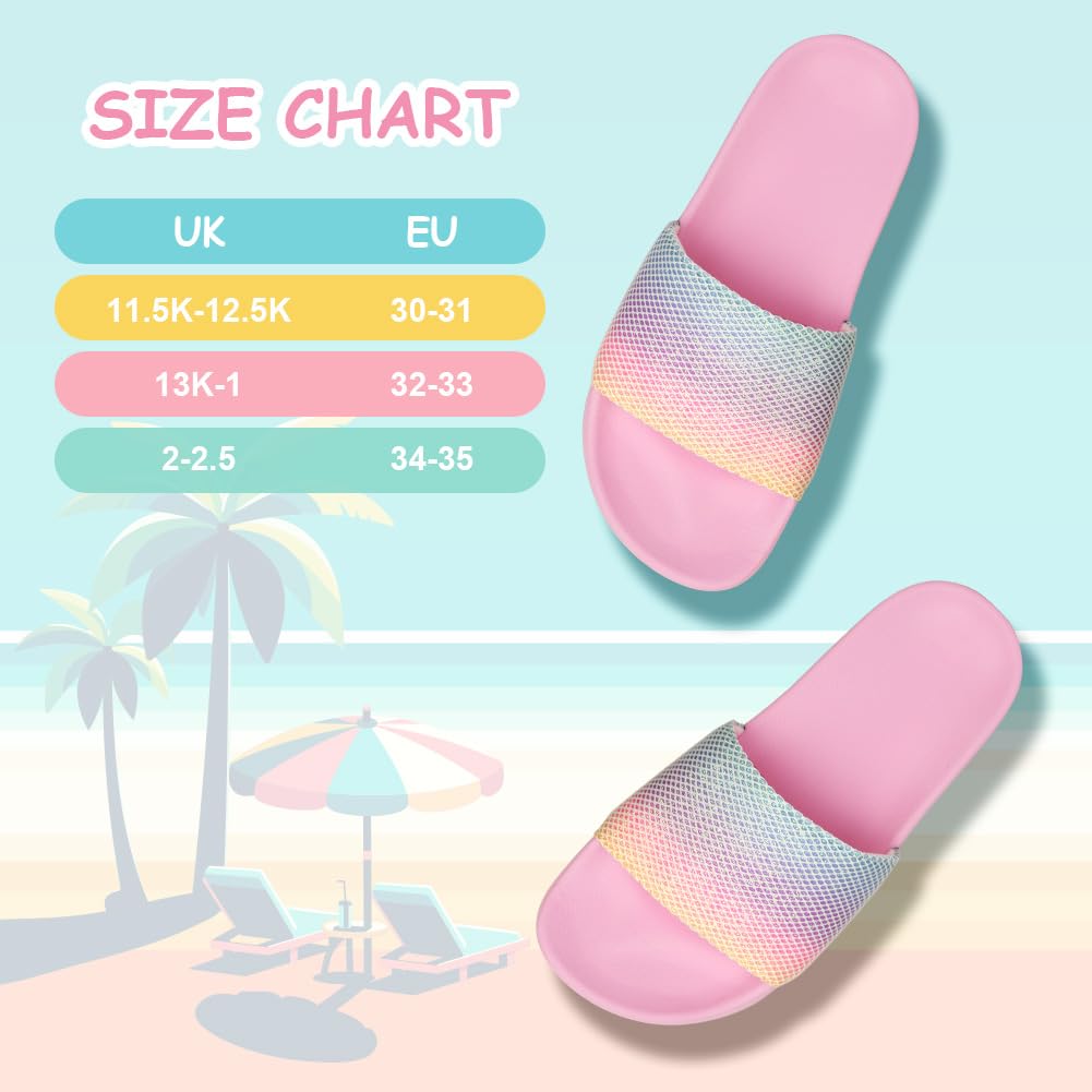 AOOWU Chanclas Niña, Zapatos de Ducha Niña, Playa Piscina Verano Zapatos, Baño Sandalias para Piscina, Ligero Antideslizante Sandalias para Playa y Baño, Sandalias Ni Niña para Tamaño 30-31