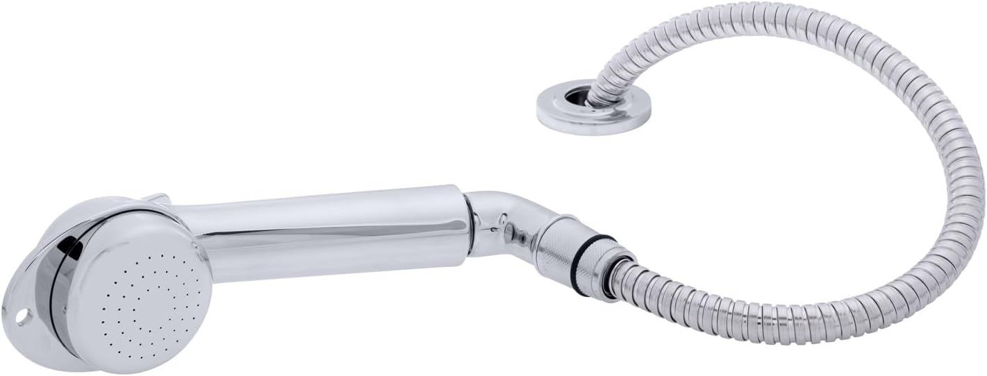 Ambassador Marine Deck-Mount Sprayer- Large Chrome Sprayer w/Elbow, 6' Stainless Steel Hose, Low Profile Holder - 134-0057-CP-W