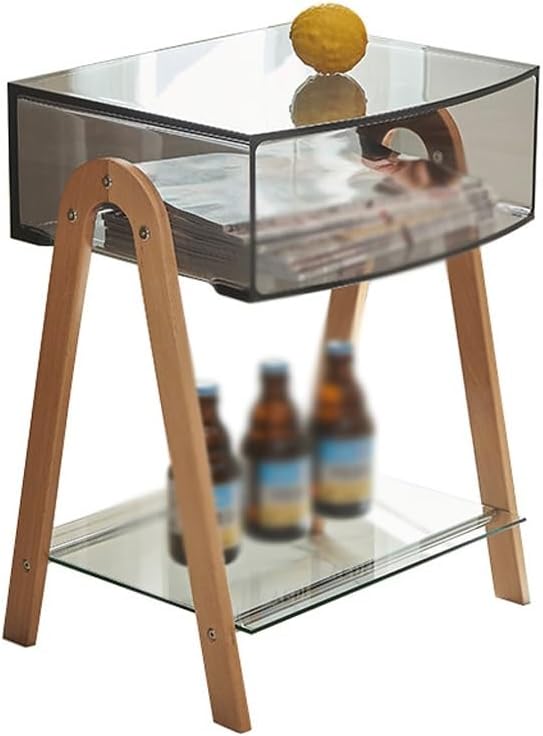 Transparent Coffee Table Nightstand Bedside Table for Bedroom Living Room Cafe