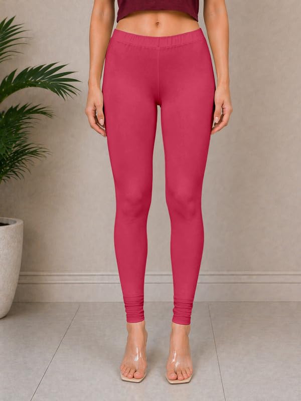 Image of TRENDMALLS Women's Microfiber Elastane Stretch Soft Churidar Length Leggings with Ultrasoft Waistband