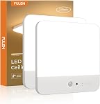 FULEN Motion Sensor Ceiling Light Fixture,Cordless Closet Light Battery Operated,Rechargeable Magnetic Mount Plafonnier LED Light for Shower,Bathroom,Garage,Stair,3 Color Temperatures,Remote Control