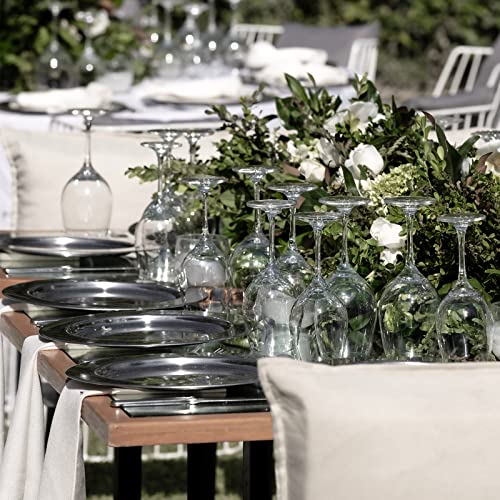 Kazozobi 13" Stainless Steel Handmade Charger Plates, Metal Round Chargers For Dinner Plates, 6 Pack (Silver) #TOP3