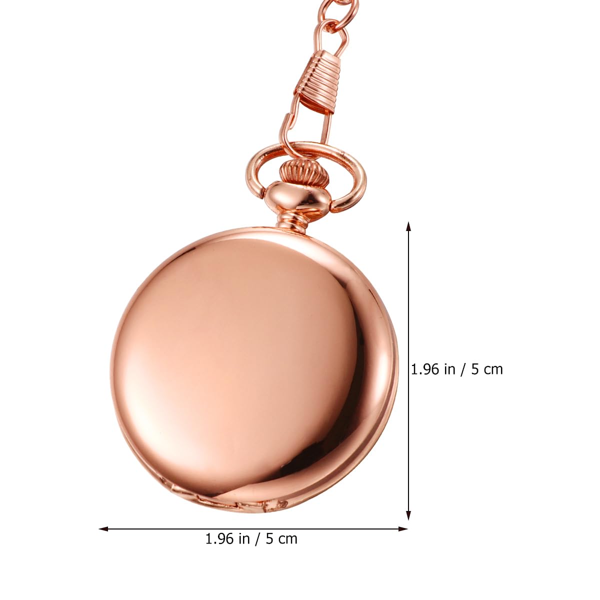 VILLCASE 1PC Retro Doppelseitige Glatte Taschenuhr Alloy Classic Delicate Quartz Pocket Watch ( Roségold )
