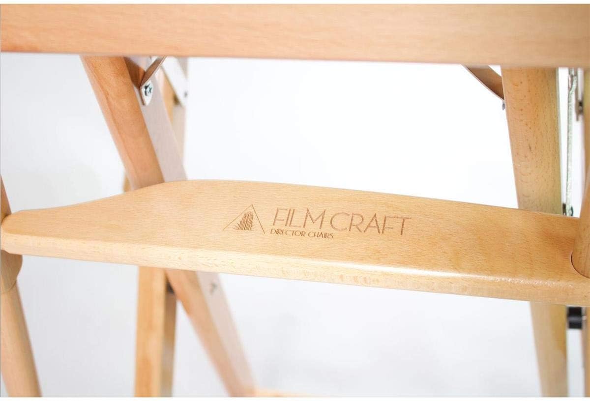 Filmcraft Tall Director's Chair (White Canvas, Natural Frame)
