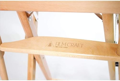 Miniatura 3 de FILMCRAFT - Sillas de director de estudio de grado profesional 180in de altura acabado negro lienzo blanco