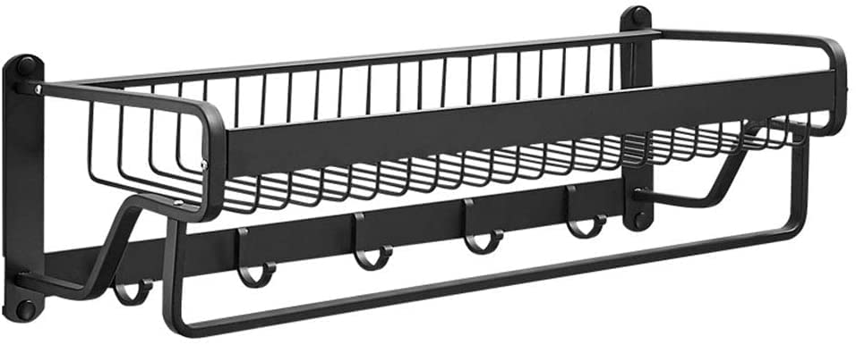 Porte-serviettes noir et or en tenture murale pour une salle de bain style grand hôtel