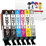 Shower インクカートリッジ キヤノン用 BCI-331XL (BK/C/M/Y/GY)+ BCI-330XL 6色セット (大容量) 互換インク QR/WEB説明あり 【Green Shower製】は国内梱包検品を実施【安心一年パック】 BCI-331XL+330/6MP